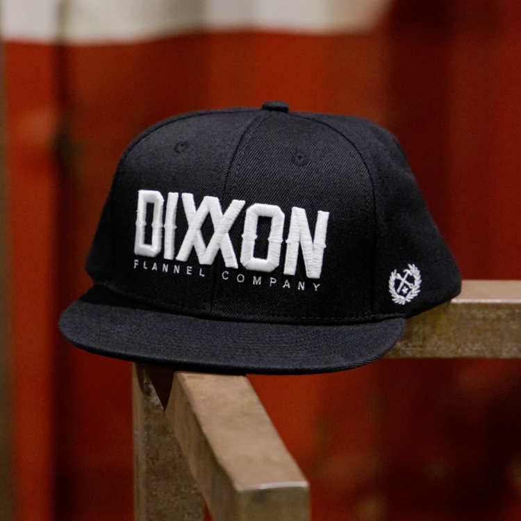 DIXXON DIXXON WHITE LOGOTYPE SNAPBACK BLACK