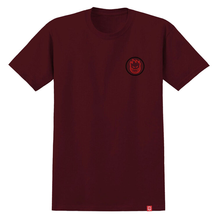 Spitfire Spitfire CLASSIC SWIRL OVERLAY SS TEE BURGUNDY W/ RED & BLACK PRINTS