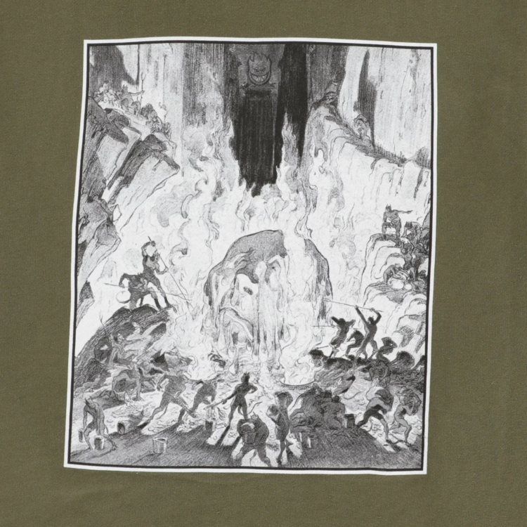 Spitfire Spitfire INFERNO K.T.U.L. ZIP HOOD ARMY W/ BLACK & WHITE PRINTS