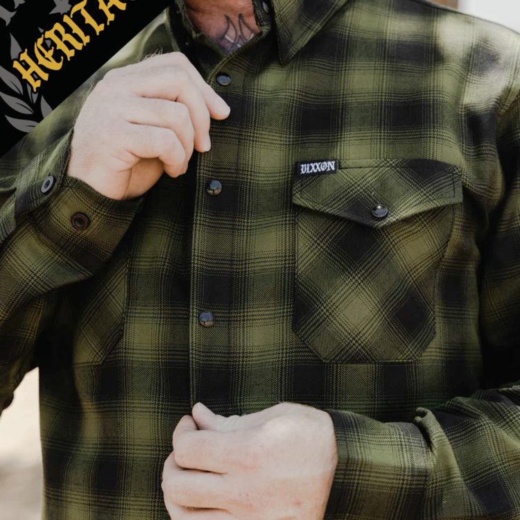 DIXXON DIXXON LONE WOLF FLANNEL GREEN/BLACK