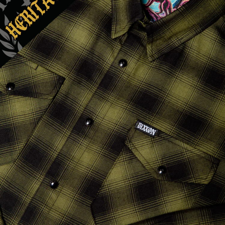 DIXXON DIXXON LONE WOLF FLANNEL GREEN/BLACK