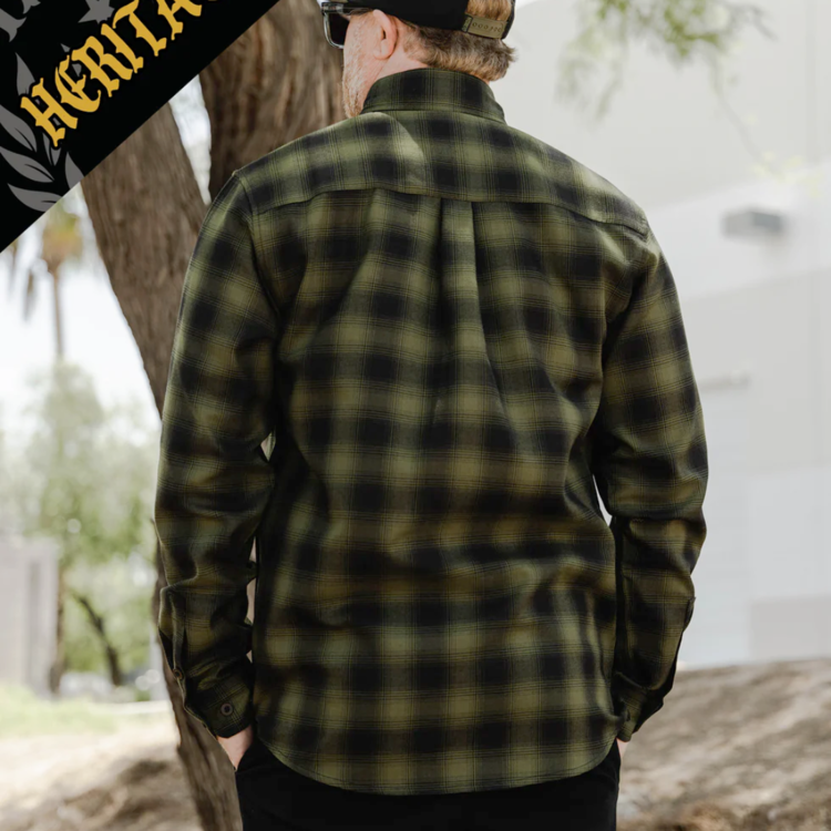DIXXON DIXXON LONE WOLF FLANNEL GREEN/BLACK