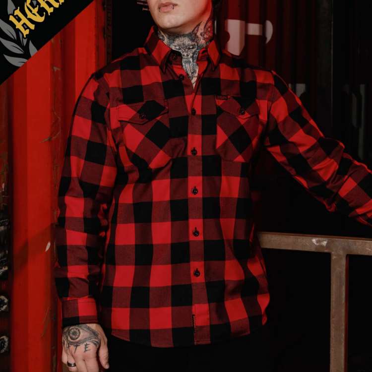 DIXXON DIXXON RED RUM HERITAGE FLANNEL RED/BLK