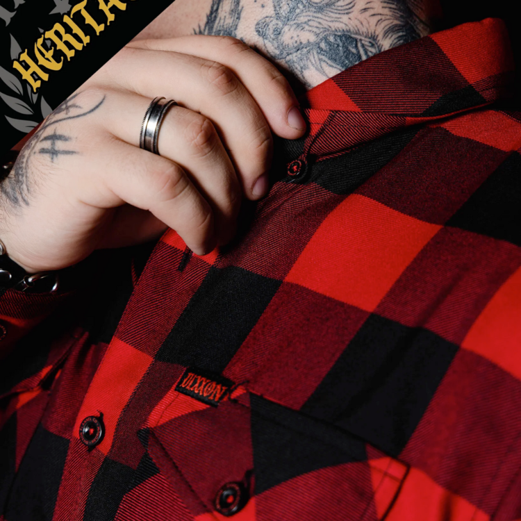DIXXON DIXXON RED RUM HERITAGE FLANNEL RED/BLK