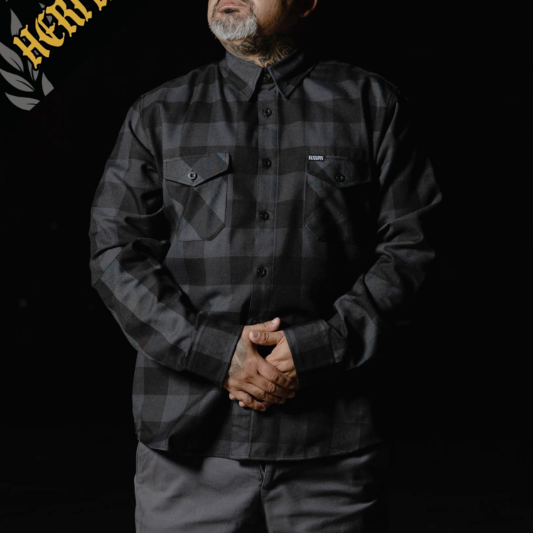 DIXXON DIXXON MURKED HERITAGE FLANNEL GREY/BLK