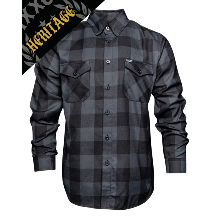 DIXXON DIXXON MURKED HERITAGE FLANNEL GREY/BLK