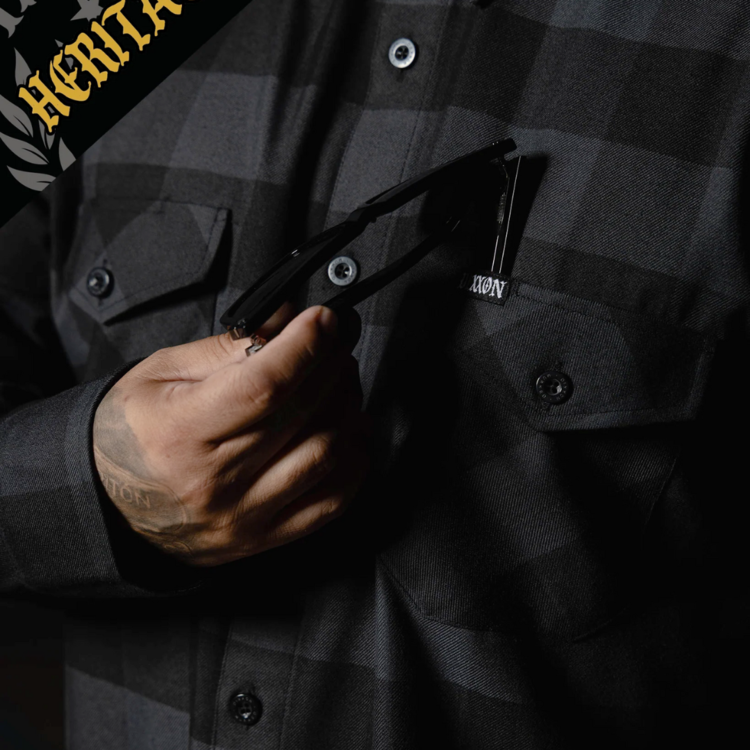 DIXXON DIXXON MURKED HERITAGE FLANNEL GREY/BLK