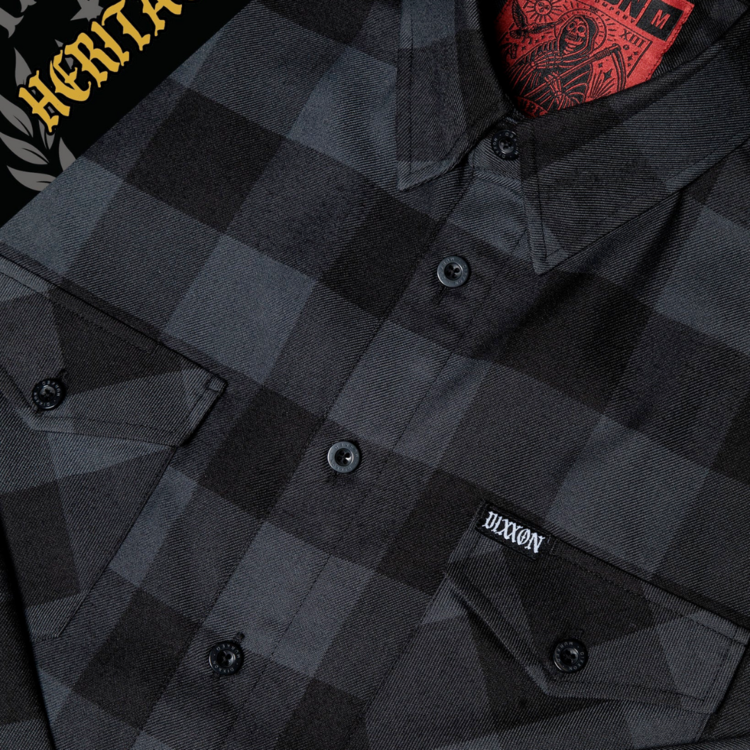 DIXXON DIXXON MURKED HERITAGE FLANNEL GREY/BLK