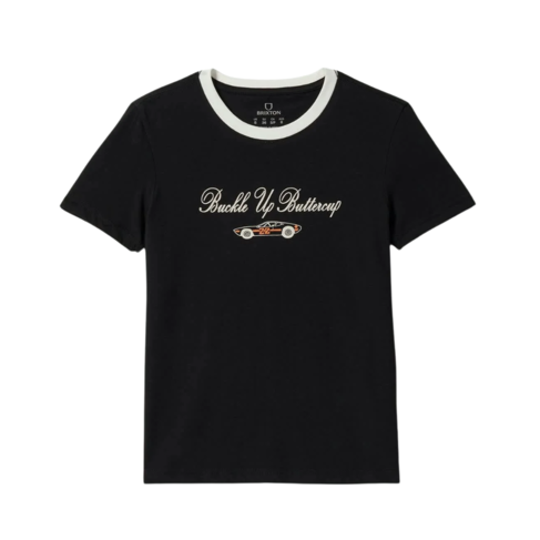 Brixton Brixton BUCKLE UP FITTED CREW TEE BLACK/WHITE