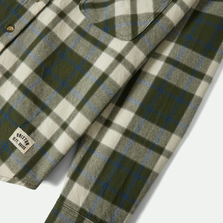 Brixton Brixton BOWERY VINTAGE L/S OVERSHIRT GREEN/BLUE