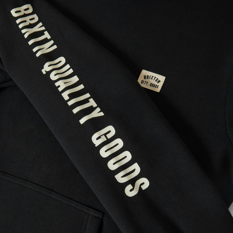 Brixton Brixton WOODBURN LABEL HOODIE BLACK