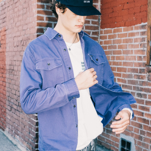 Brixton Brixton HERRINGBONE LW RELAXED OVERSHI PUNK PURPLE HERRINGBONE