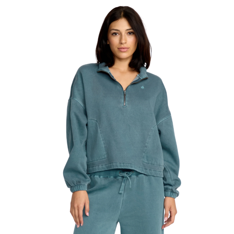 Volcom Volcom STONE SOFT QUARTER ZIP EMERALD GREEN