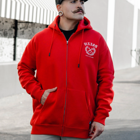 DIXXON DIXXON CRUZ HOODIE ZIP RED