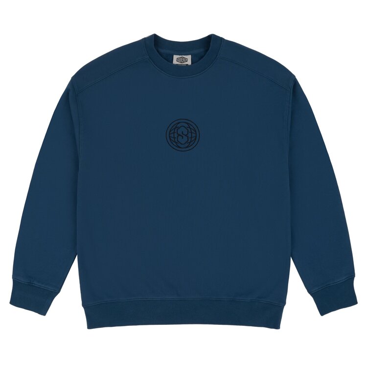 SOUVENIR Souvenir ENZYME WASH CREW VINTAGE BLUE