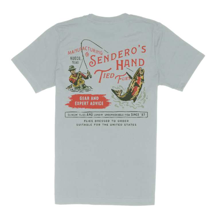 SENDERO SENDERO HAND TIED FLIES T-SHIRT SKY BLUE