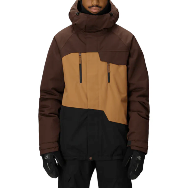 686 686 MENS GEO INSULATED JACKET COFFEE COLORBLOCK