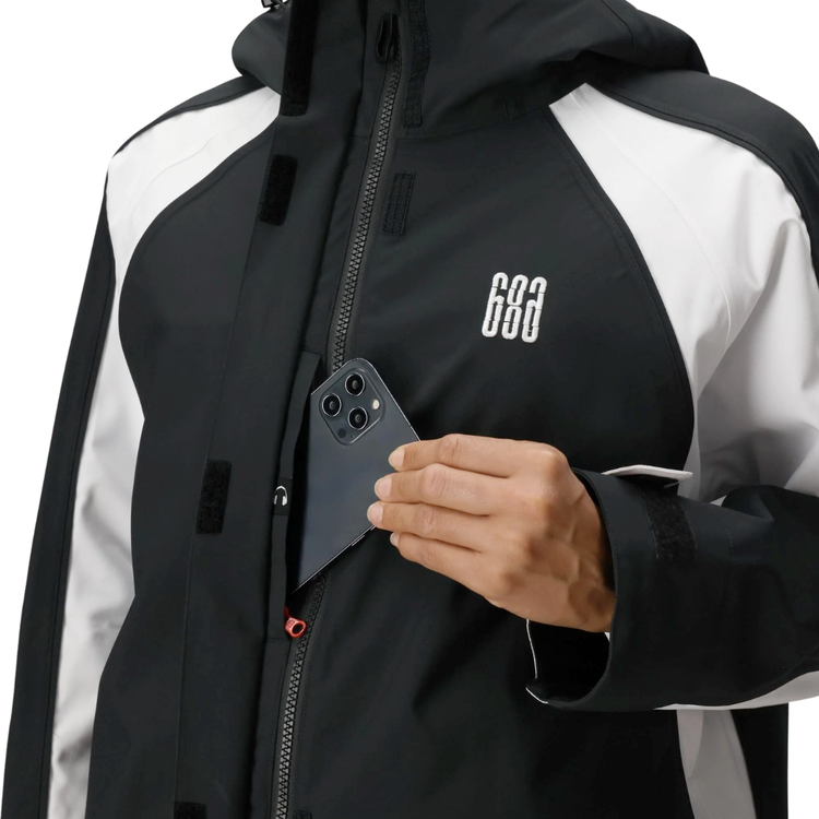 686 686 WOMENS HOLOGRAM SHELL JACKET BLACK COLORBLOCK