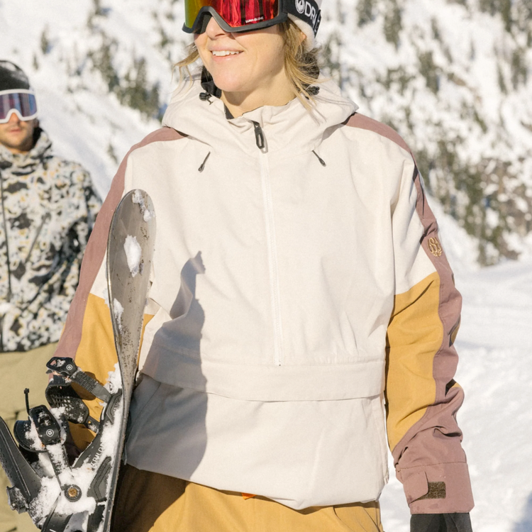 686 686 WOMENS OUTLINE SHELL ANORAK LIMESTONE COLORBLOCK