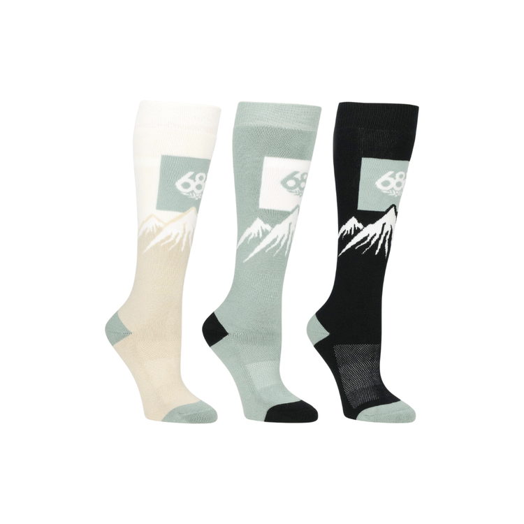 686 686 Women's Snow Caps Sock (3-Pack) MULTI