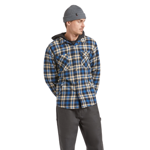 Brixton BRIXTON BOWERY QUILTED HOODED JACKET NAVY/CREAM