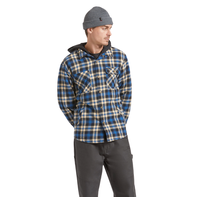 Brixton BRIXTON BOWERY QUILTED HOODED JACKET NAVY/CREAM