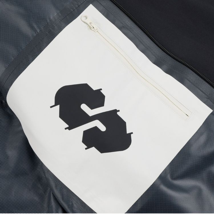 SOUVENIR SOUVENIR 2.5 PLY RECESSION JACKET MARSHMALLOW BLK