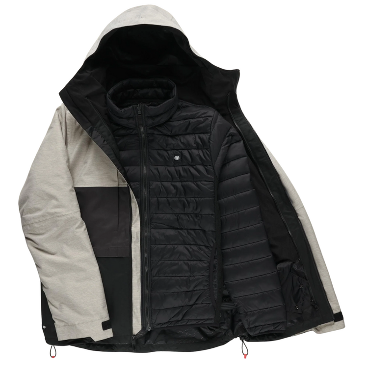 686 686 MENS SMARTY 3-IN-1 FORM JACKET WHITE HEATHER COLOR BLOCK