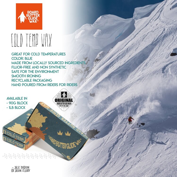 Board Butter Glide Wax BOARD BUTTER GLIDE WAX 90g Cold Temp Wax  (-5c to Low) Blue