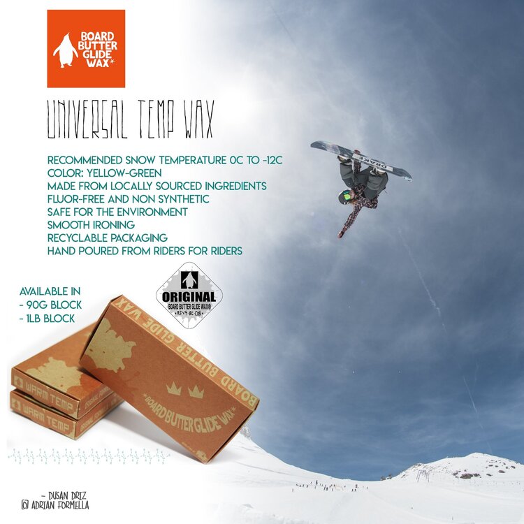 Board Butter Glide Wax BOARD BUTTER GLIDE WAX 90g Universal Wax  (0c ~ -12c)           Yellow-Green