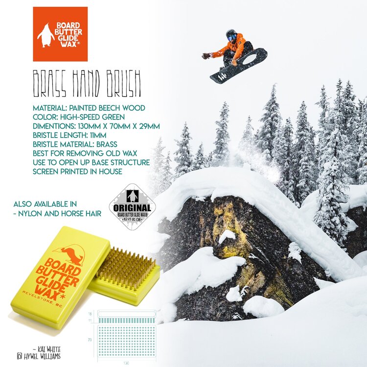 Board Butter Glide Wax BOARD BUTTER GLIDE WAX Hand Brush - Brass