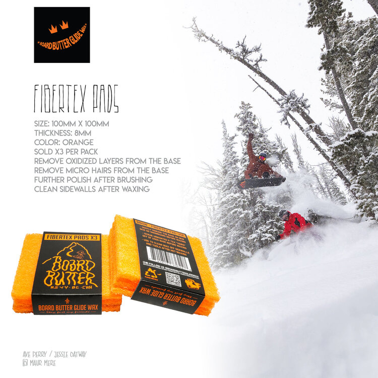 Board Butter Glide Wax BOARD BUTTER GLIDE WAX Fibertex Pads   (3 Packs)