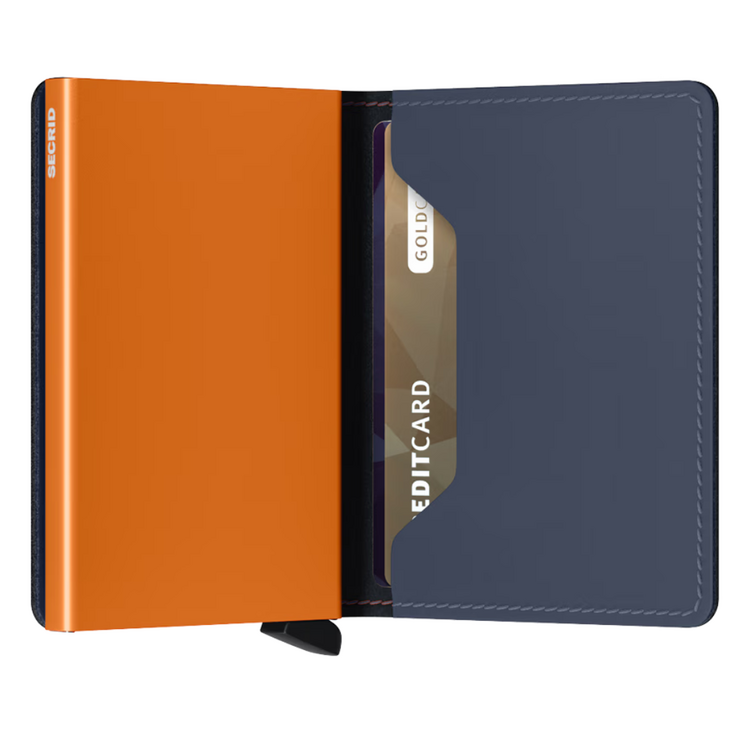 Secrid SECRID SLIMWALLET MATTE NIGHTBLUE & ORANGE