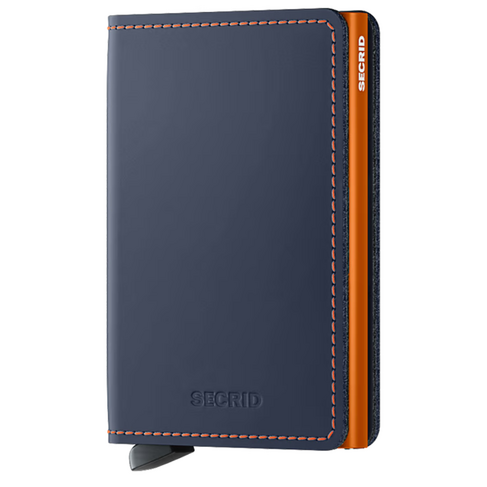 Secrid SECRID SLIMWALLET MATTE NIGHTBLUE & ORANGE