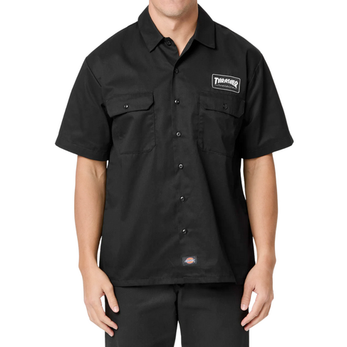 DICKIES DICKIESxTHRASHER S/S WOVEN WORK SHIRT BLK