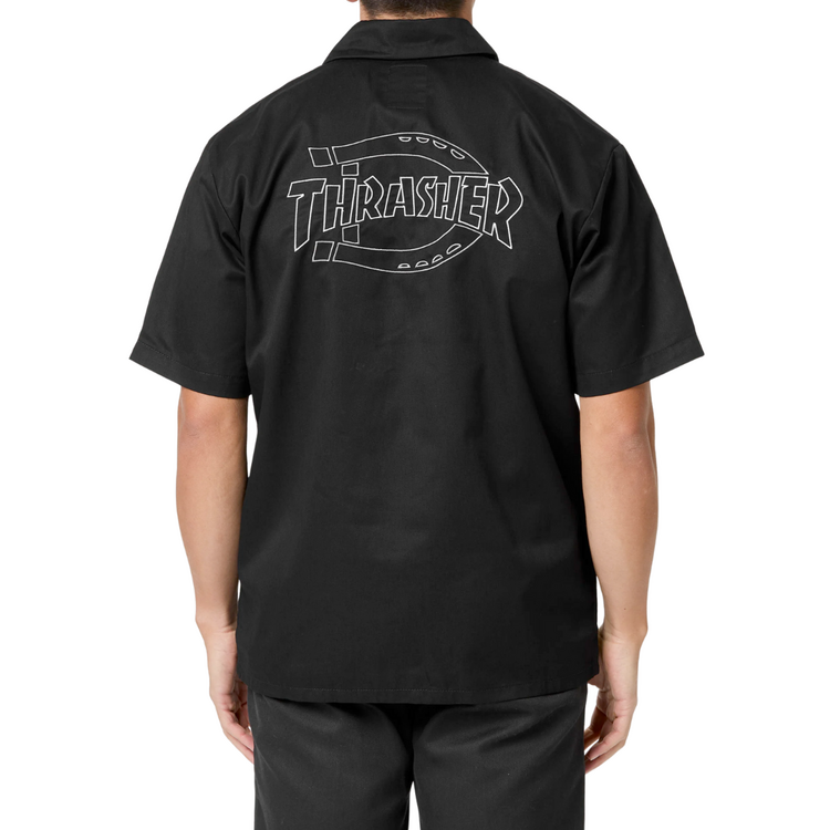 DICKIES DICKIESxTHRASHER S/S WOVEN WORK SHIRT BLK