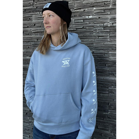 Industry ROSETTES CREST CROP HOODIE LIGHT BLUE