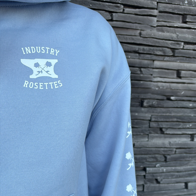 Industry ROSETTES CREST CROP HOODIE LIGHT BLUE