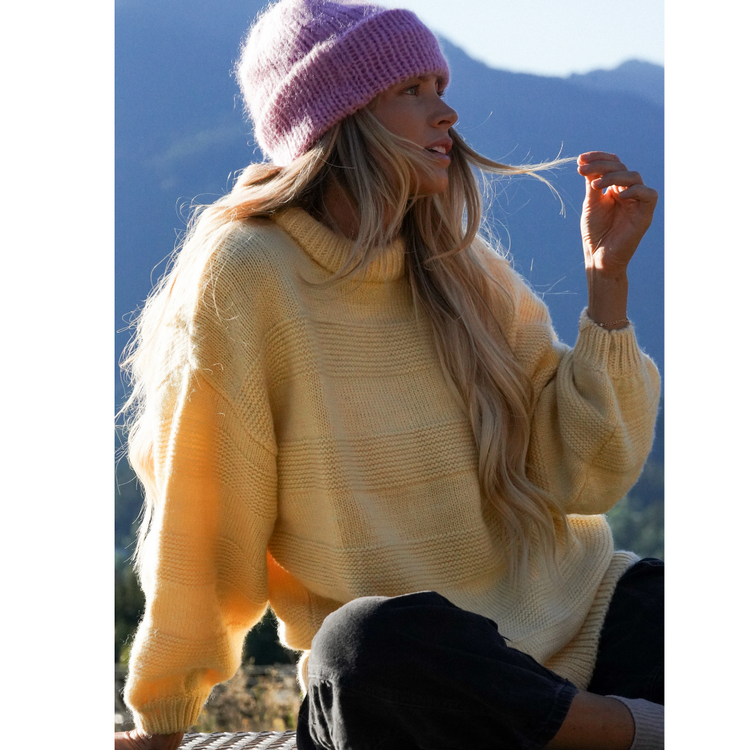 NOTICE THE RECKLESS NOTICE THE RECKLESS BUTTER YELLOW SWEATER