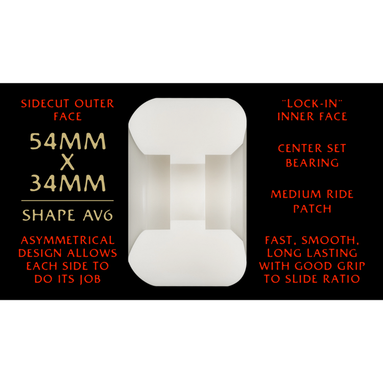 Powell Peralta POWELL PERALTA - DRAGON FORMULA NANO RAT WHEELS AV4 93A RED (54MM X 34MM)