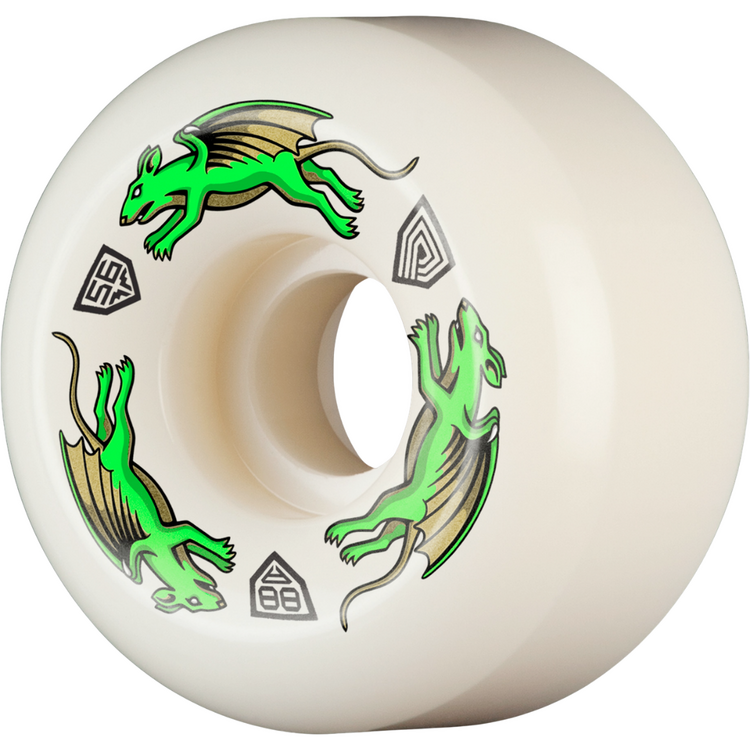 Powell Peralta POWELL PERALTA - DRAGON FORMULA NANO RAT WHEELS AV6 88A GREEN (56MM X 36MM)