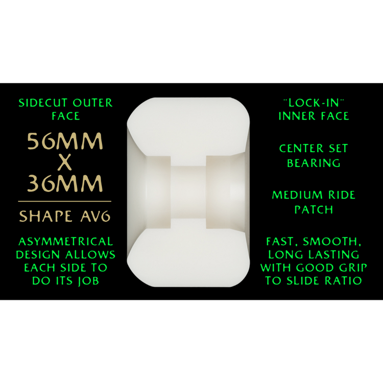 Powell Peralta POWELL PERALTA - DRAGON FORMULA NANO RAT WHEELS AV6 88A GREEN (56MM X 36MM)