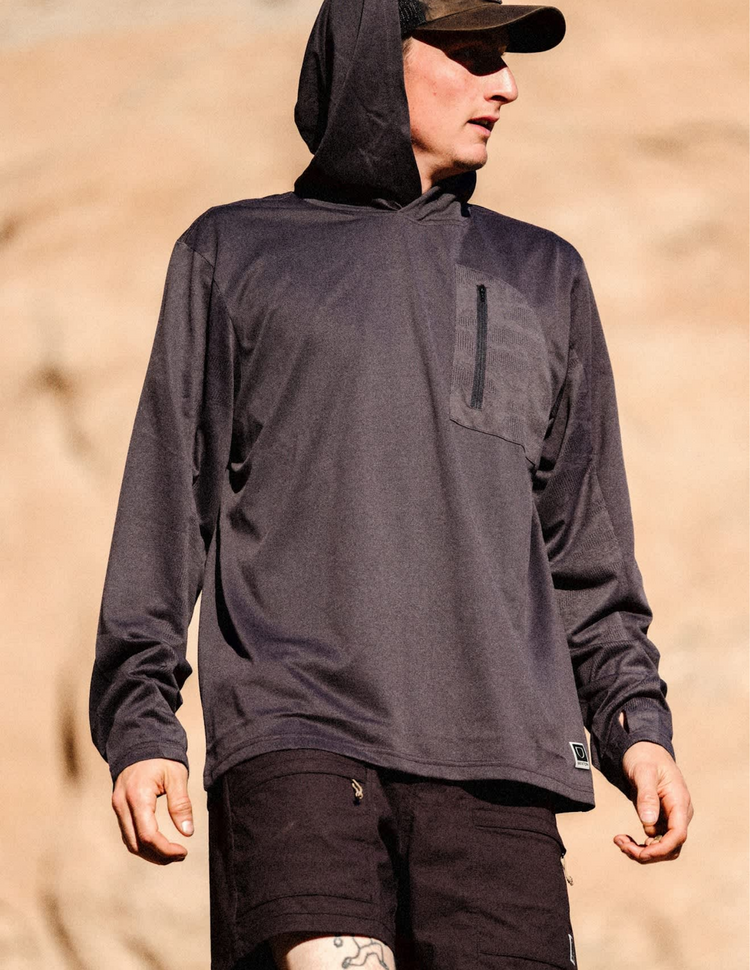 Brixton Brixton JOURNEY L/S SUN HOODIE BLACK