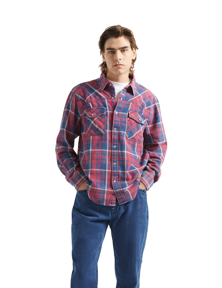 Brixton Brixton WAYLON LW OVERSHIRT DENIM PLAID