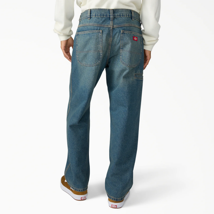 DICKIES DICKIES 958 BAGGY TAPERED WORK JEANS KHAKI TINITED BLUE