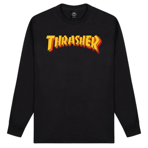 Thrasher THRASHER STACKED LONG SLEEVE T-SHIRT BLACK