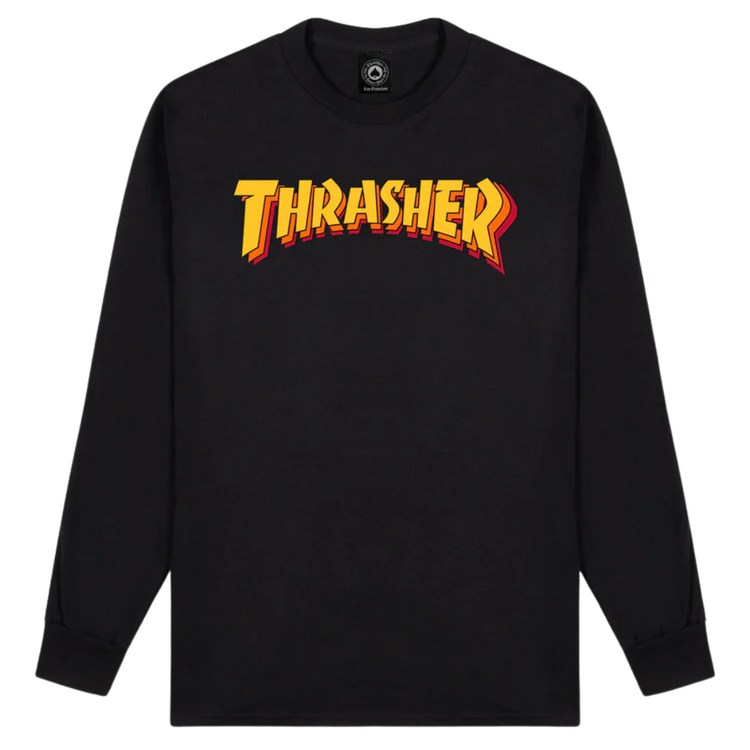 Thrasher THRASHER STACKED LONG SLEEVE T-SHIRT BLACK