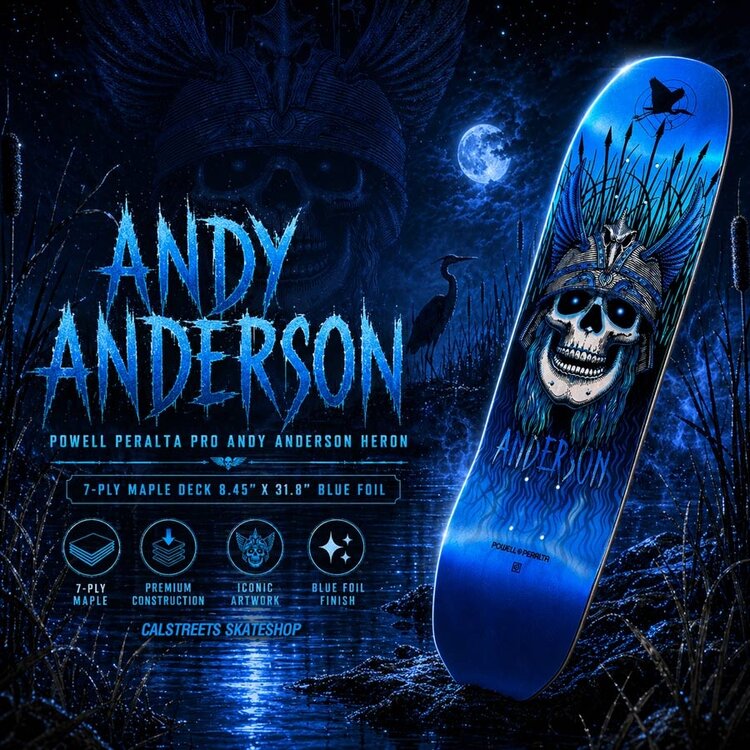Powell Peralta POWELL PERALTA ANDERSON HERON '04 DECK BLUE FOIL 8.45