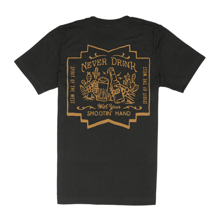 SENDERO Sendero SHOOTIN' HAND SALUD T-SHIRT BLACK