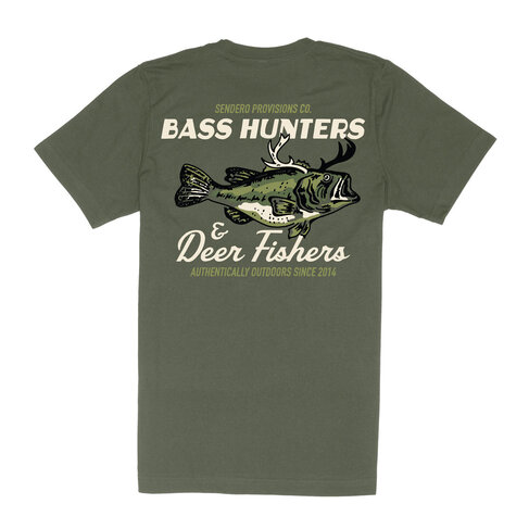 SENDERO Sendero DEER FISHERS T-SHIRT ARMY GREEN